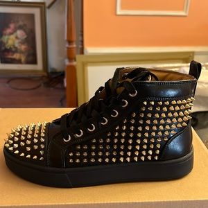 Steve Madden Promoter Black/Gold High top Studded Fashion Sneakers Size 7